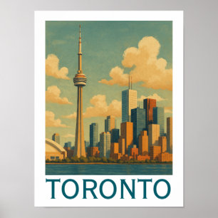 Vintage Toronto Canada – CN Tower Skyline Poster