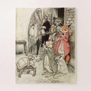 Vintage Tortoise & The Hare by Arthur Rackham Jigsaw Puzzle