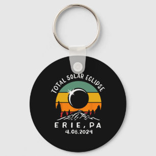 Vintage Total Solar Eclipse Usa Erie Pennsylvania Key Ring