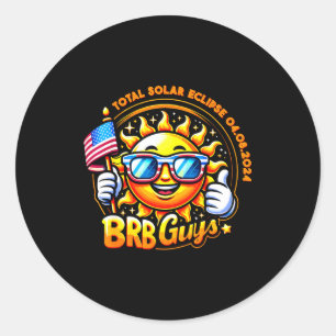 Vintage Totality Solar Eclipse Brb Classic Round Sticker