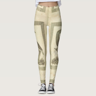 Vintage toucan bird etching leggings