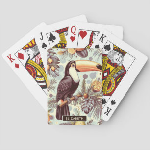 Vintage Toucan Tropical Pattern Playing Cards