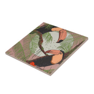 Vintage Toucans Ceramic Tile
