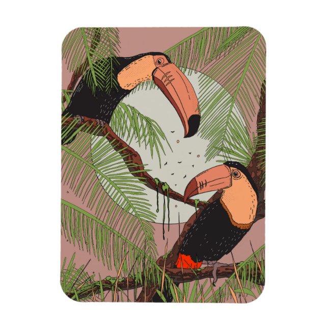 Vintage Toucans Magnet (Vertical)