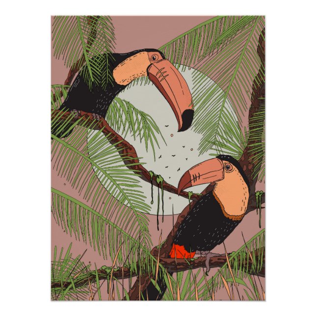 Vintage Toucans Poster (Front)