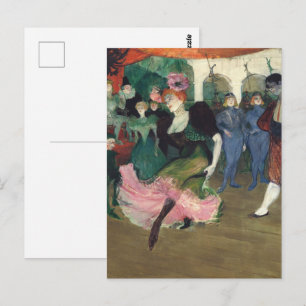 Vintage Toulouse-Lautrec French Can-Can Art Postcard
