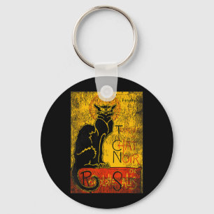 Vintage Tour du Chat Noir Black Cat For Halloween Key Ring