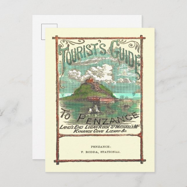 Vintage Tourist Guide to Penzance Travel  Postcard (Front/Back)