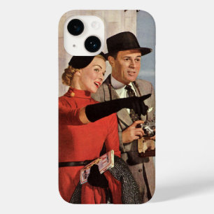Vintage Tourists Travelling in Paris Eiffel Tower Case-Mate iPhone 14 Case