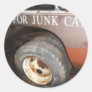 Vintage Tow Truck cash for junk Car Sign Classic Round Sticker