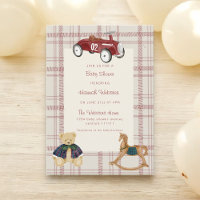 Vintage Toy Car Teddy Bear Baby Shower