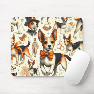 Vintage Toy Fox Terrier Seamless Mouse Pad