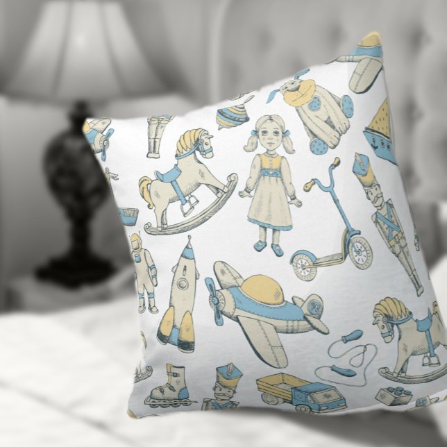Vintage Toy Pattern Custom Colour V5 ID783 Cushion (Creator Uploaded)