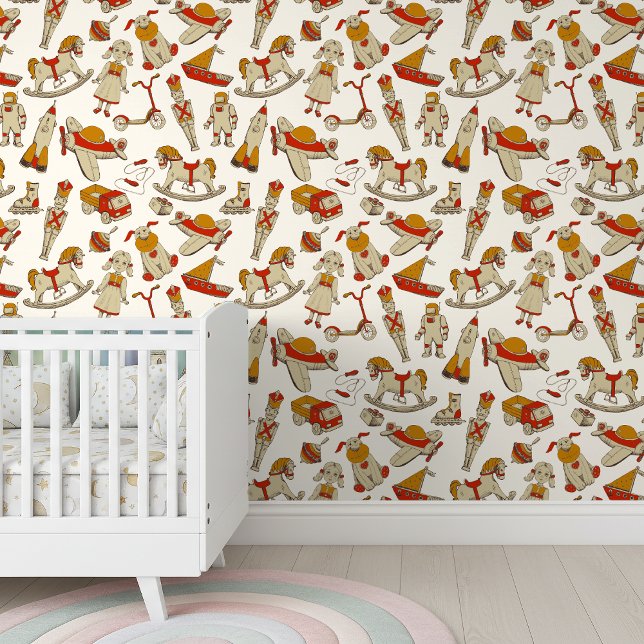 Vintage Toy Pattern Red/Gold ID783 Wallpaper (Creator Uploaded)