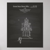 Vintage Toy Robot 1955 Patent Art Chalkboard