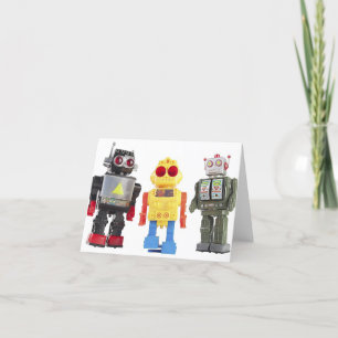 Vintage Toy Robots Thank You Card