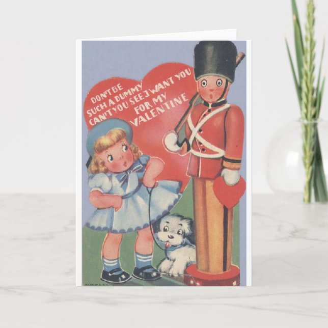 Vintage Toy Soldier Valentine's Day Card (Front)