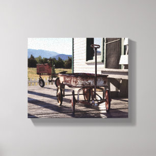 Vintage Toy Wagon and Tractor Tricycle Canvas Print