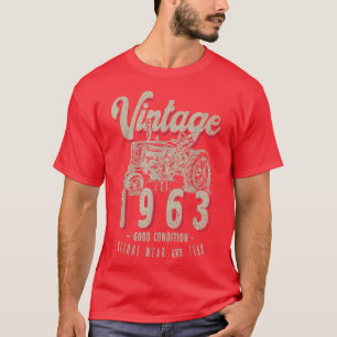 Vintage Tractor Farmer Birthday Born In 1963 & Est T-Shirt