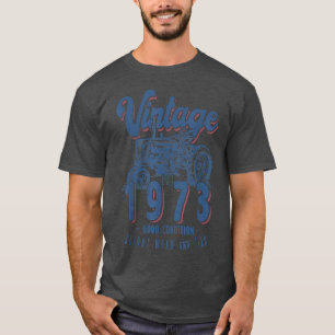 Vintage Tractor Farmer Birthday Born In 1973 & Est T-Shirt