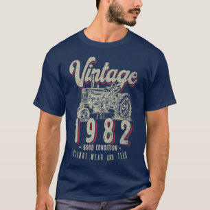 Vintage Tractor Farmer Birthday Born In 1982 & Est T-Shirt