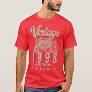 Vintage Tractor Farmer Birthday Born In 1998 & Est T-Shirt
