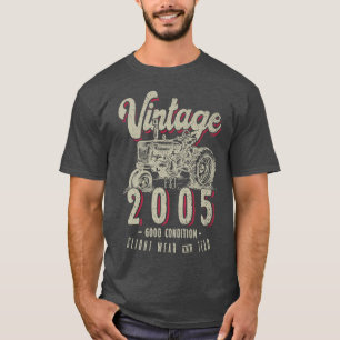 Vintage Tractor Farmer Birthday Born In 2005 & Est T-Shirt