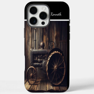 Vintage Tractor in Rustic Barn iPhone 16 Pro Max Case