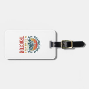 Vintage Tractor Old Man Quote Shirt Design_1 Luggage Tag