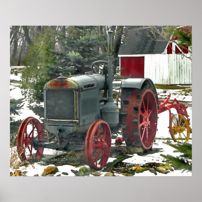 Vintage Tractor Photo Poster (Front)