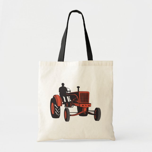 Vintage Tractor Tote Bag (Front)