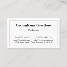 Vintage, Traditional Business Card