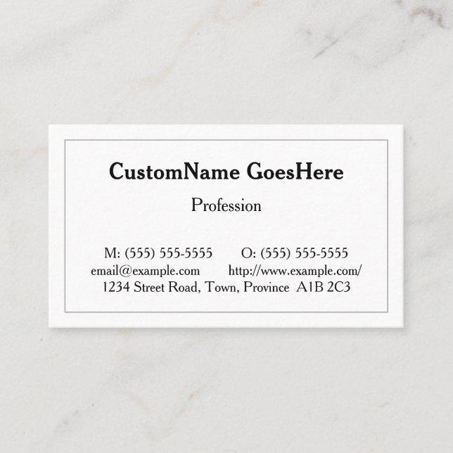 Vintage, Traditional Business Card (Front)