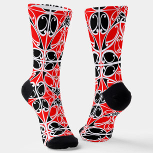Vintage Traditional  Maori Tribal Art Pattern Socks