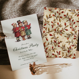 Vintage Traditional Santa Claus Christmas Party Invitation