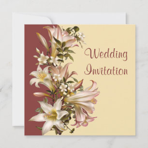 Vintage Traditional Wedding Square Invitation