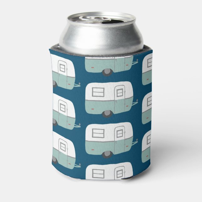 Vintage trailer camper camping CUSTOMIZE IT Can Cooler (Can Back)