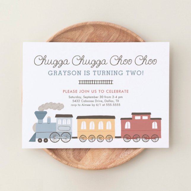 Vintage Train 2nd Birthday Invitation (Creator Uploaded)