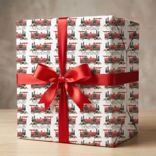 Vintage Train Aesthetic Wrapping Paper