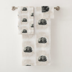 Vintage Train Bathroom Towel Sets