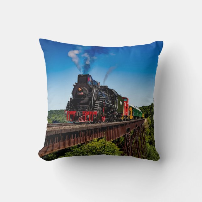 Vintage Train Bridge Photo Cushion (Front)