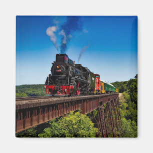 Vintage Train Bridge Photo Magnet