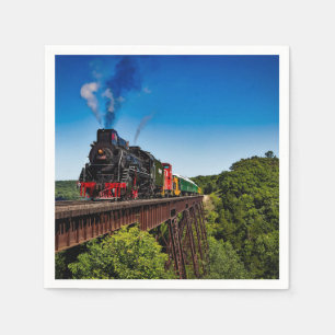 Vintage Train Bridge Photo Napkin
