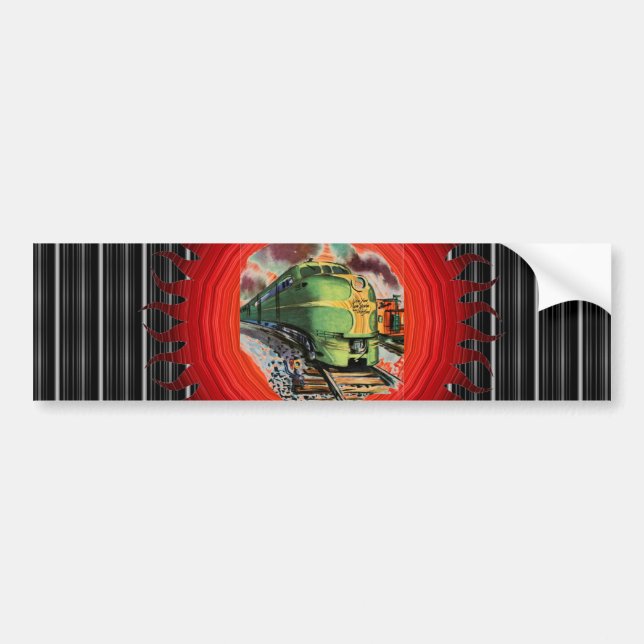 Vintage Train Bumper Sticker (Front)