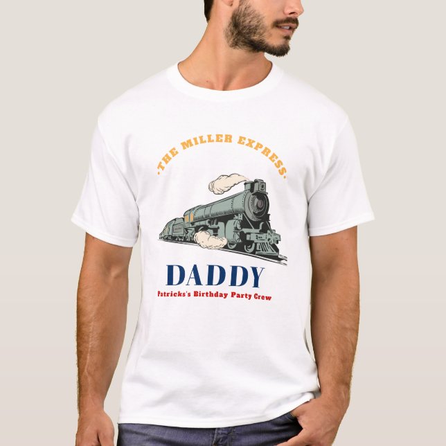 Vintage Train Daddy Birthday T-Shirt (Front)