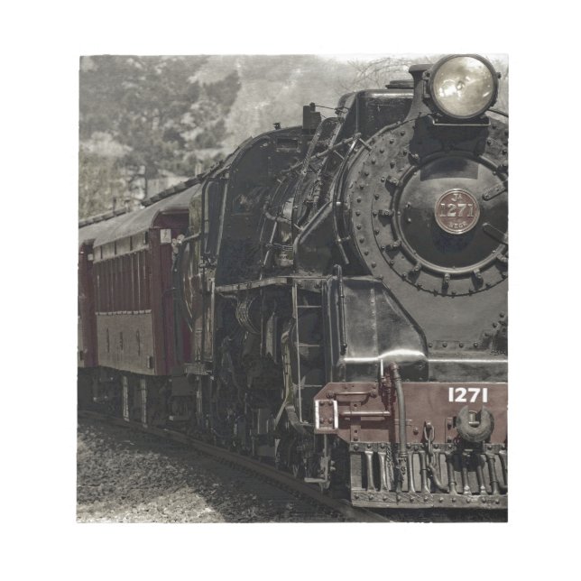 Vintage train decor design notepad (Front)