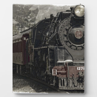 Vintage train decor design plaque