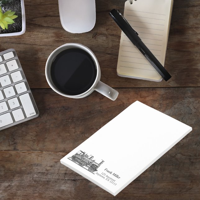 Vintage Train Engine Personalised Post-it Notes (Creator Uploaded)