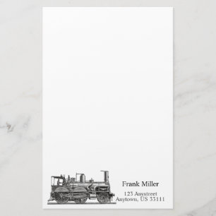 Vintage Train Engine Personalised Stationery