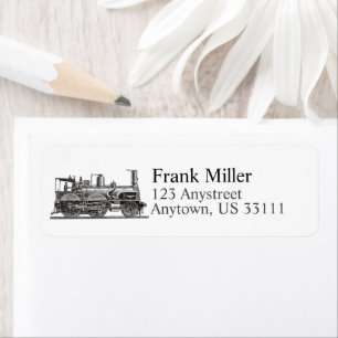 Vintage Train Engine Return Address Labels